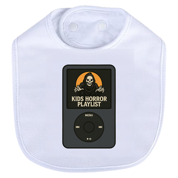 Kids Horror Playlist Bib - white