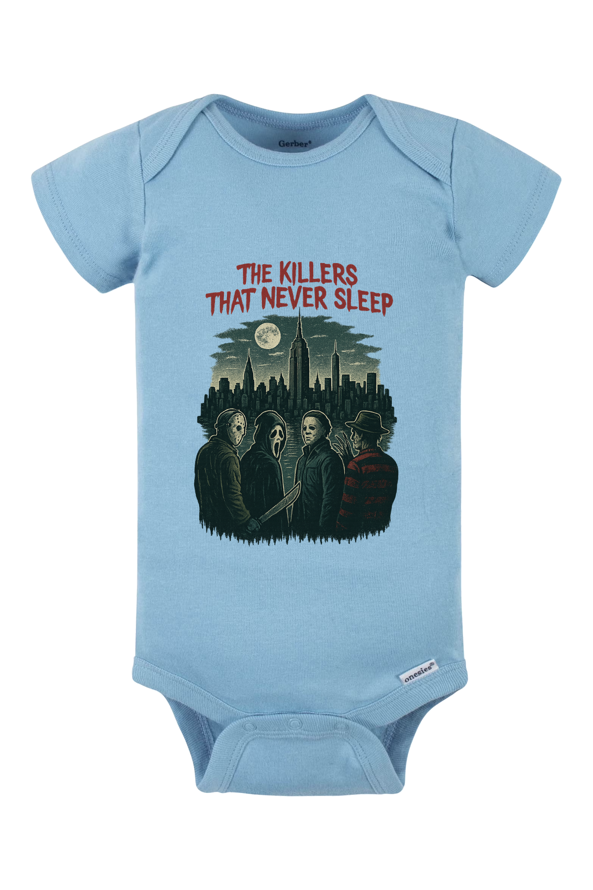 Killer That Never Sleeps Sketch Onesie - light blue