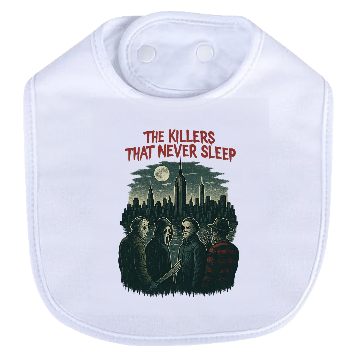 Killer That Never Sleeps Sketch Bib - white