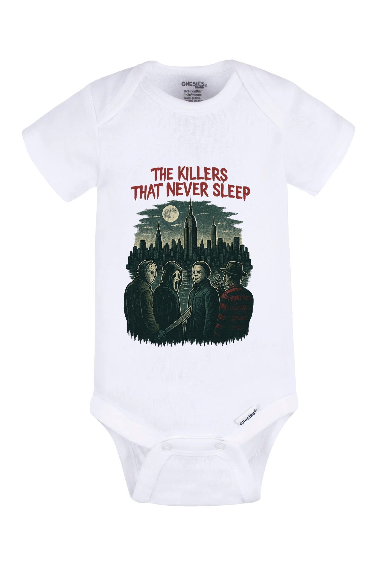 Killer That Never Sleeps Sketch Onesie - white