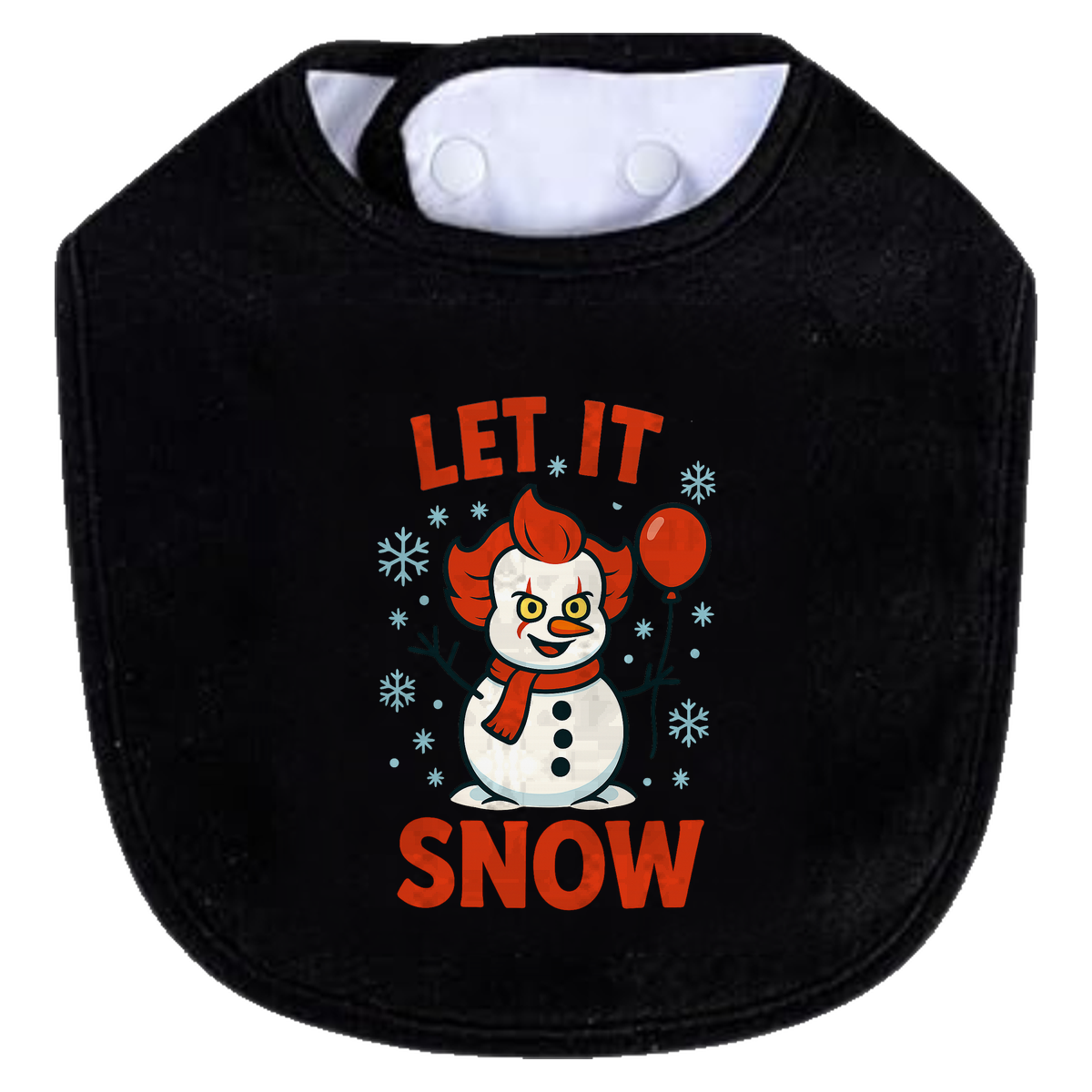 Let It Snowman Bib - black