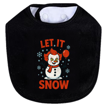 Let It Snowman Bib - black