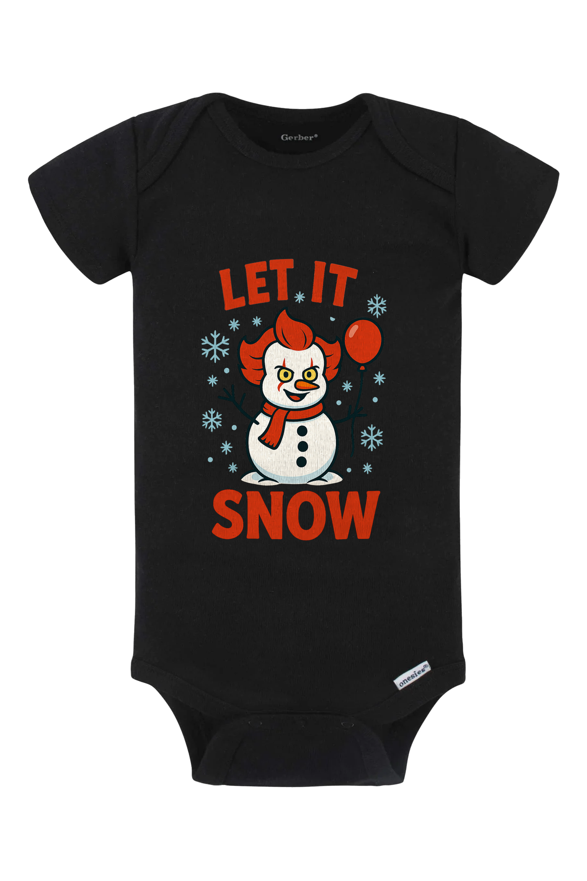 Let It Snowman Onesie - black