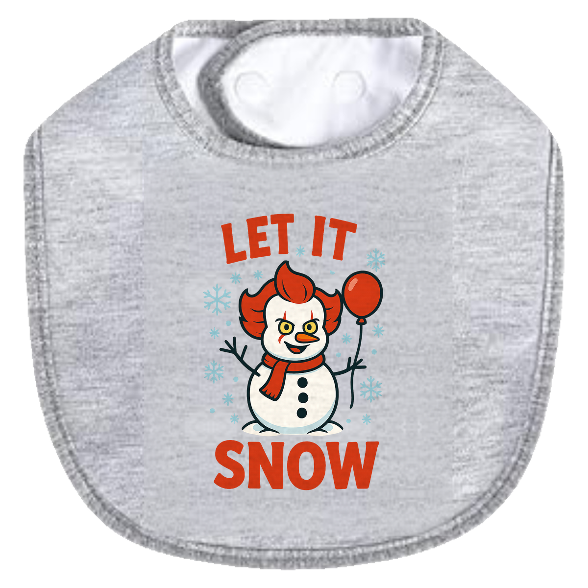 Let It Snowman Bib - gray