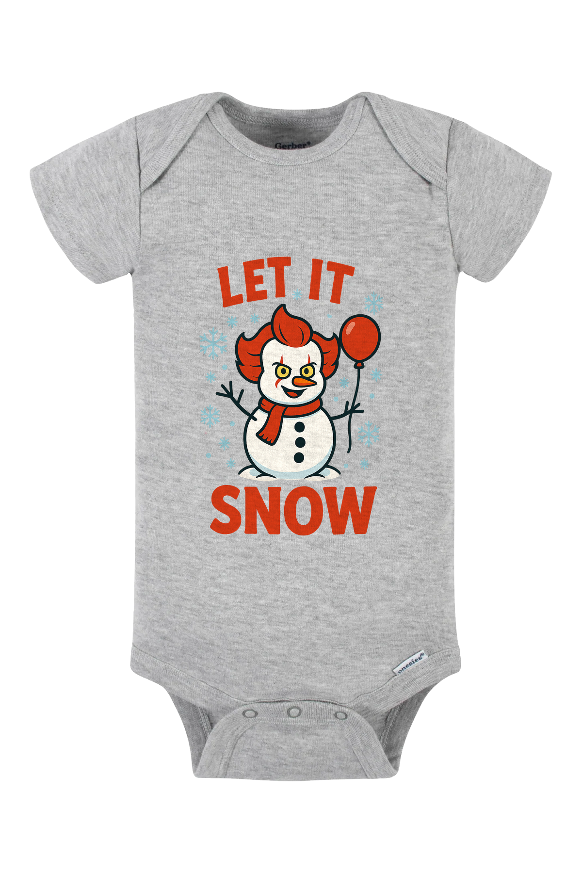 Let It Snowman Onesie - gray