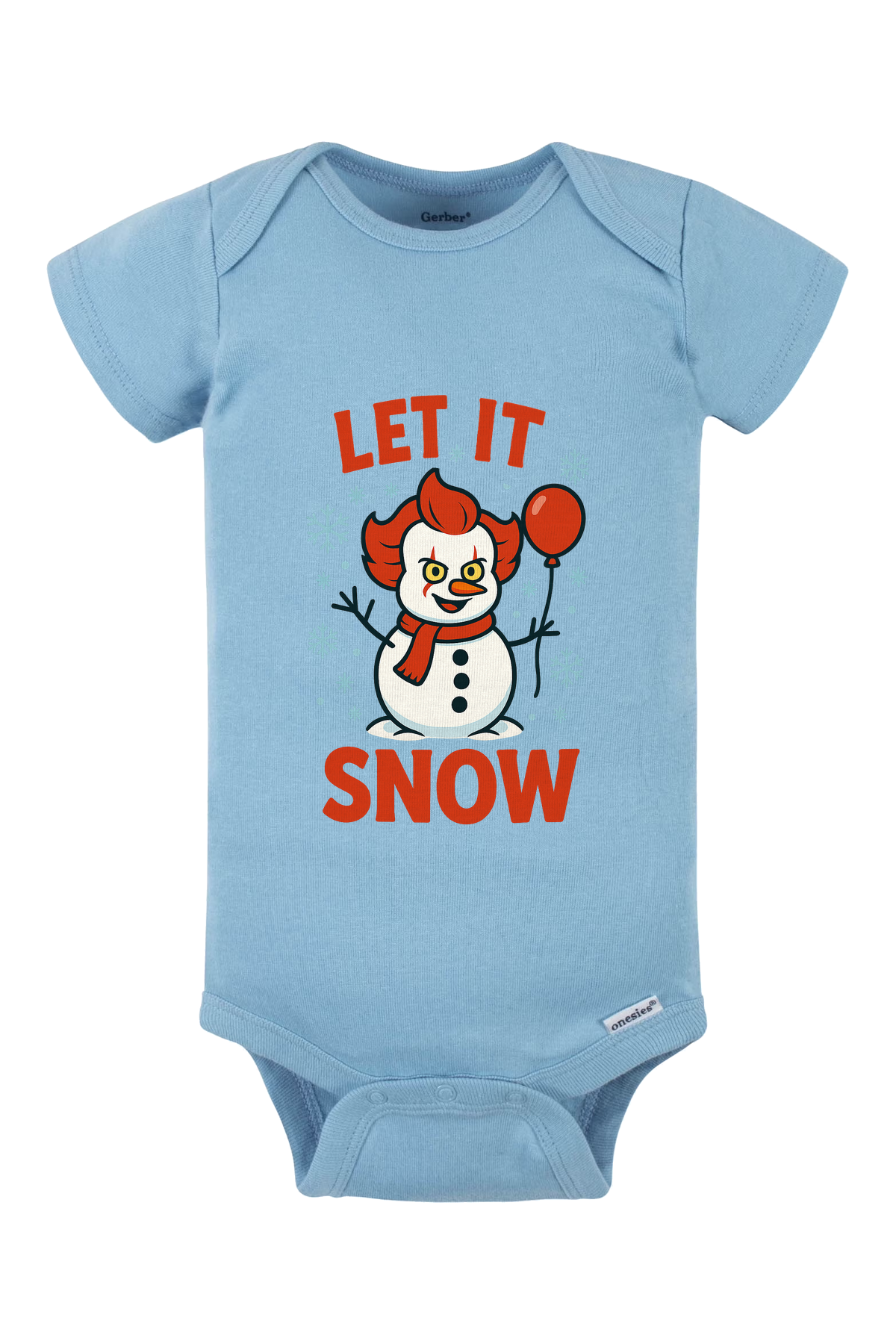 Let It Snowman Onesie - light blue