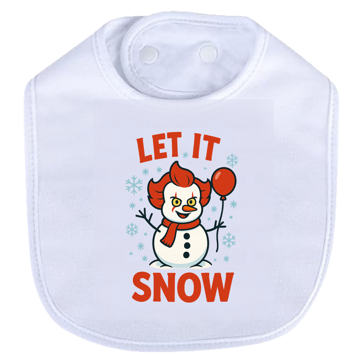 Let It Snowman Bib - white