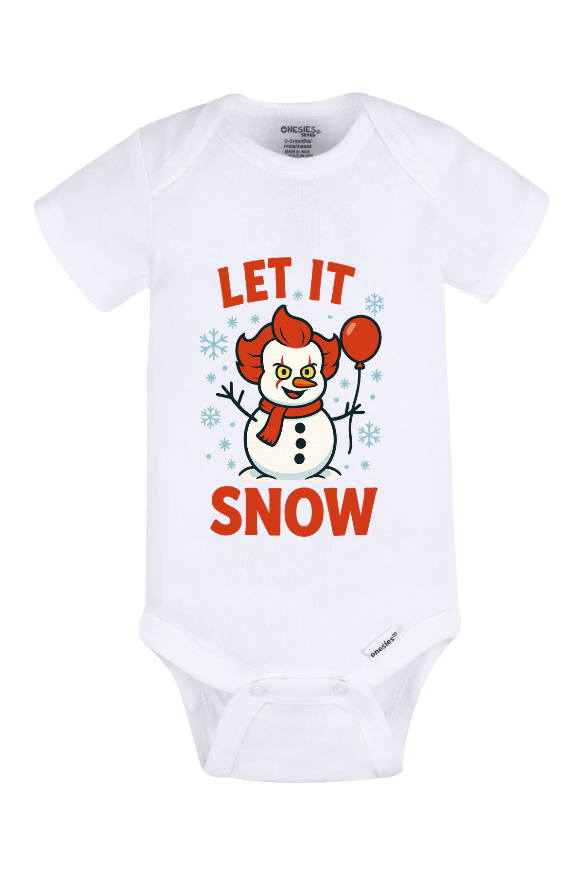 Let It Snowman Onesie - white