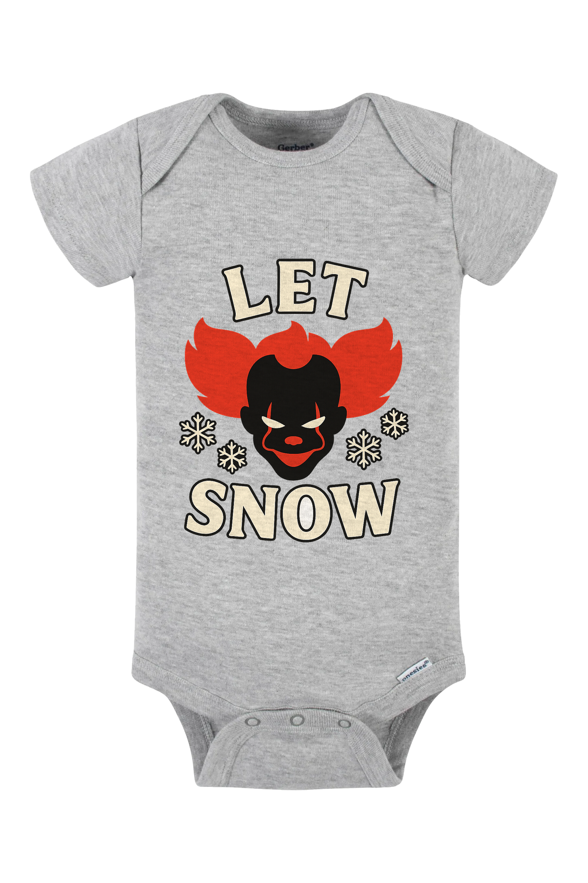 Let Penny Snow Onesie - gray