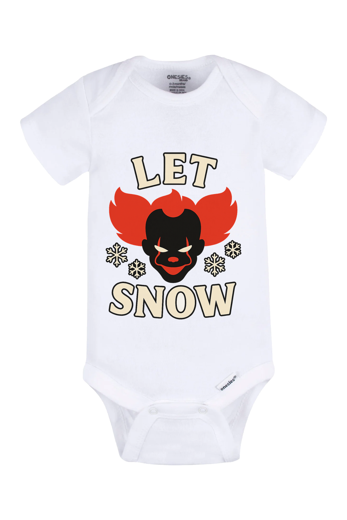 Let Penny Snow Onesie - white