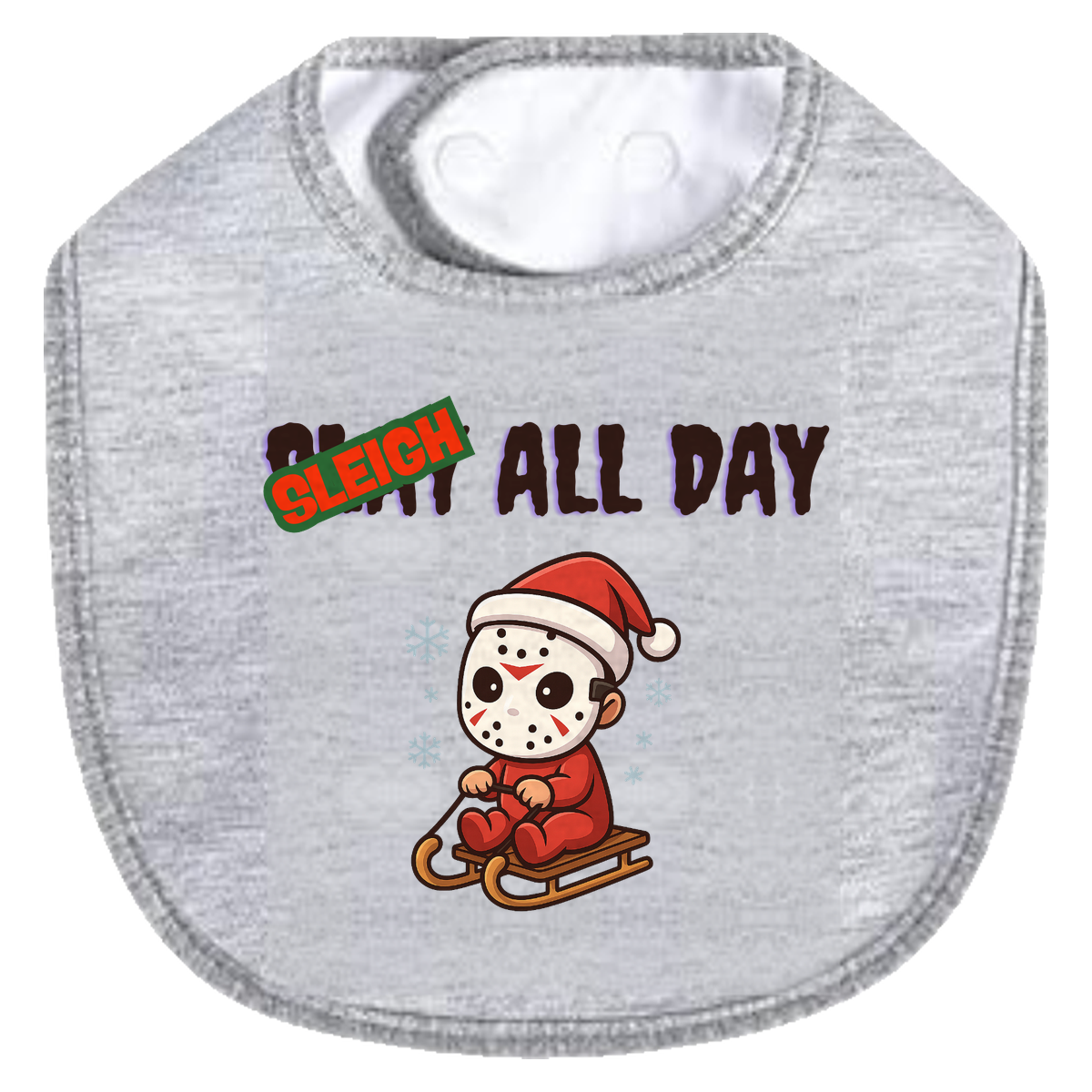 Little Sleigh All Day Bib - gray