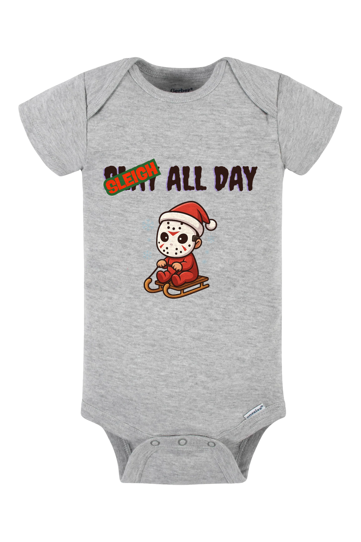 Little Sleigh All Day Onesie - gray