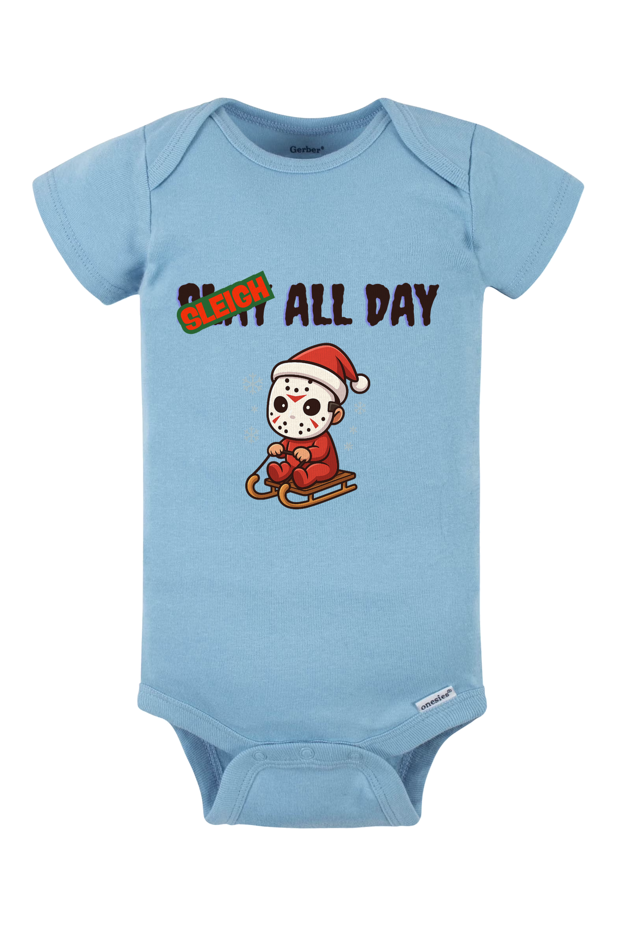 Little Sleigh All Day Onesie - light blue