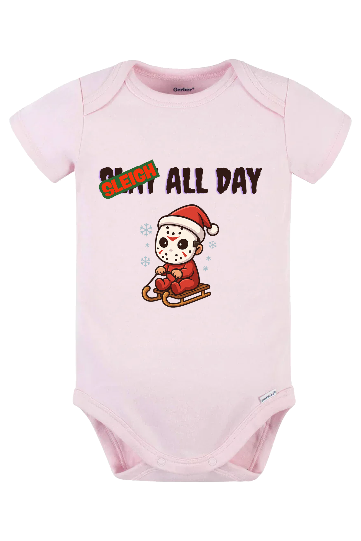 Little Sleigh All Day Onesie - pink