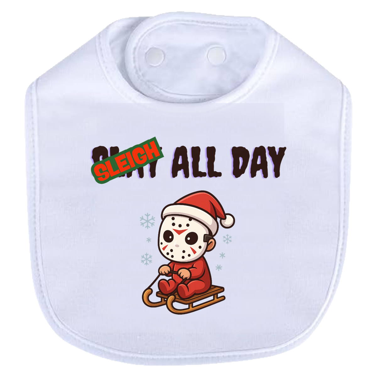 Little Sleigh All Day Bib - white