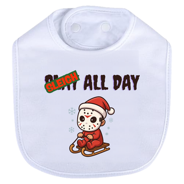 Little Sleigh All Day Bib - white