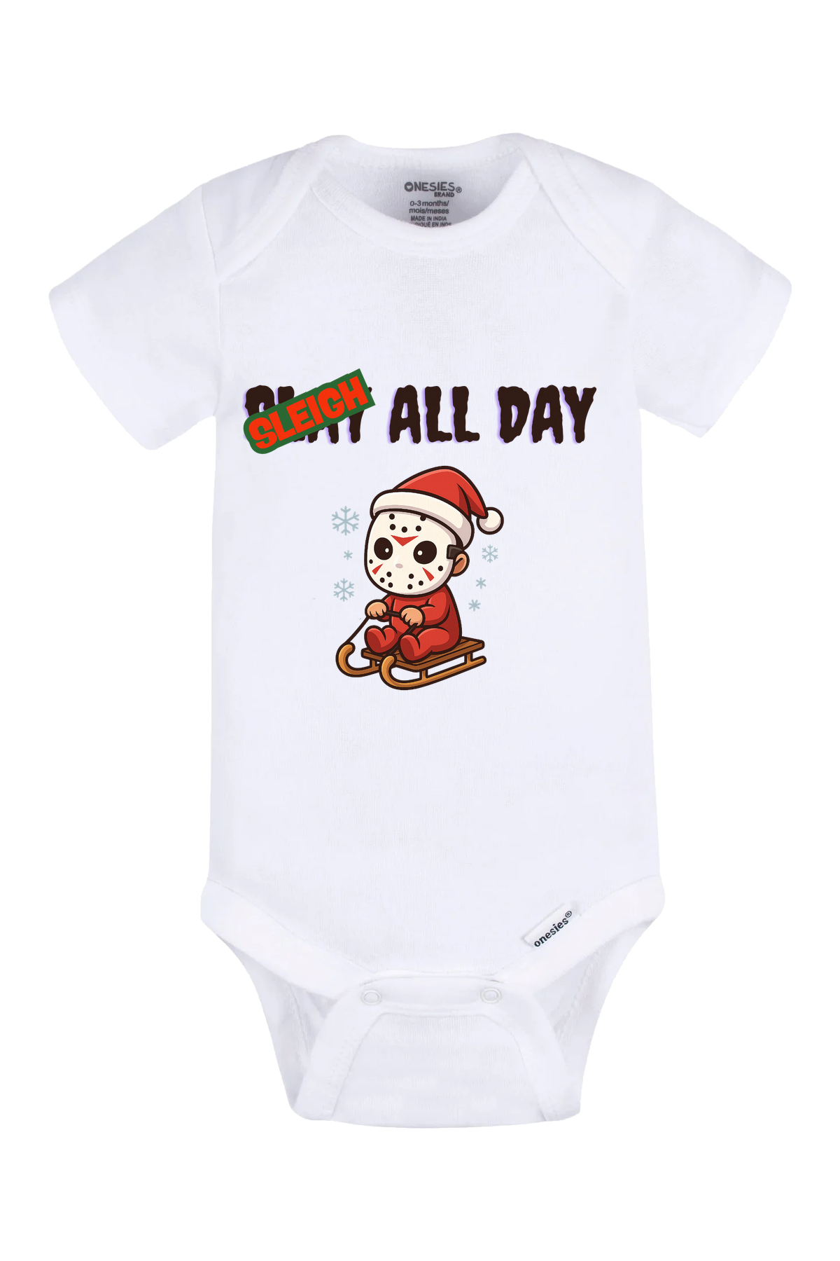 Little Sleigh All Day Onesie - white