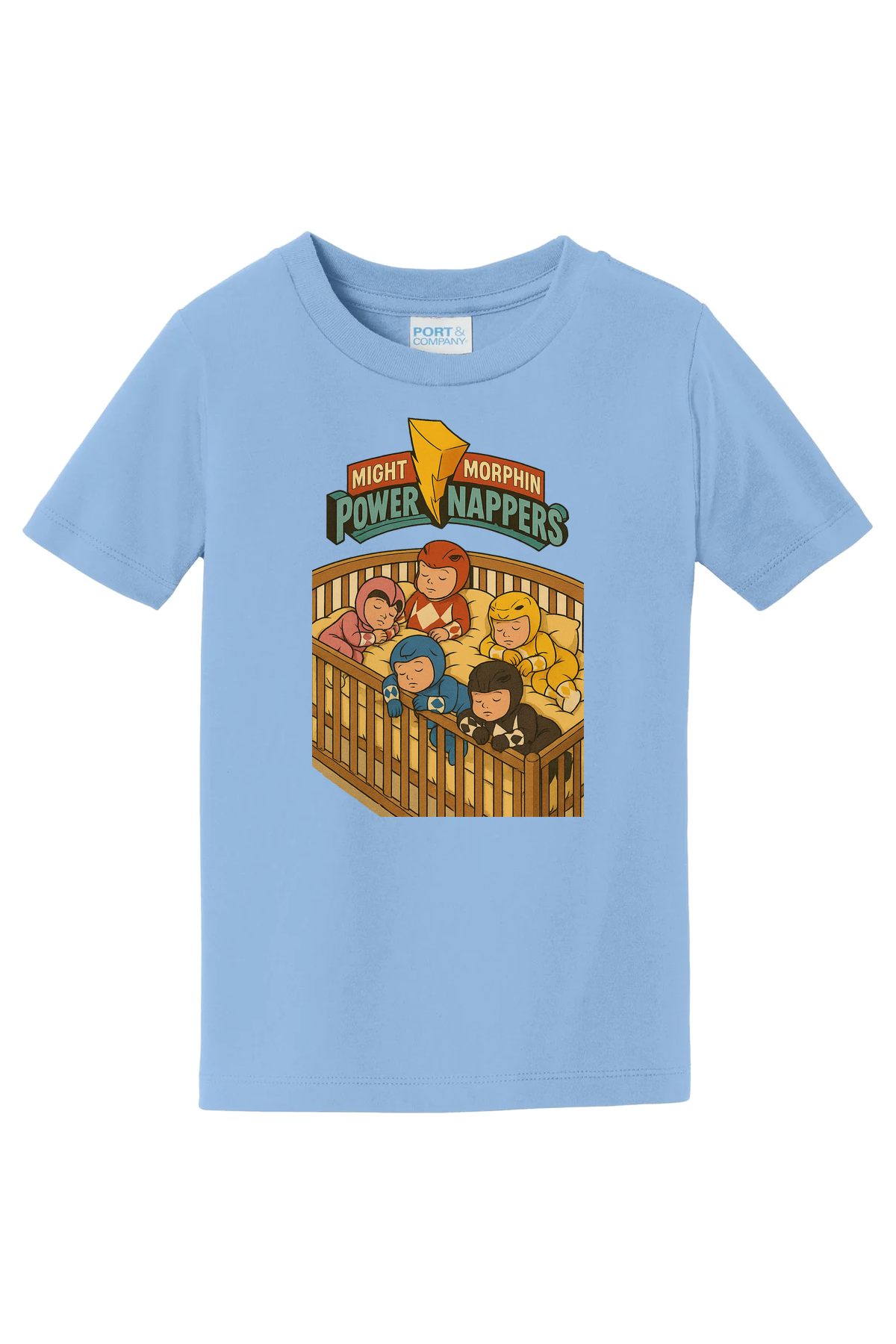 Mighty Morphin Power Nappers T-Shirt - light blue