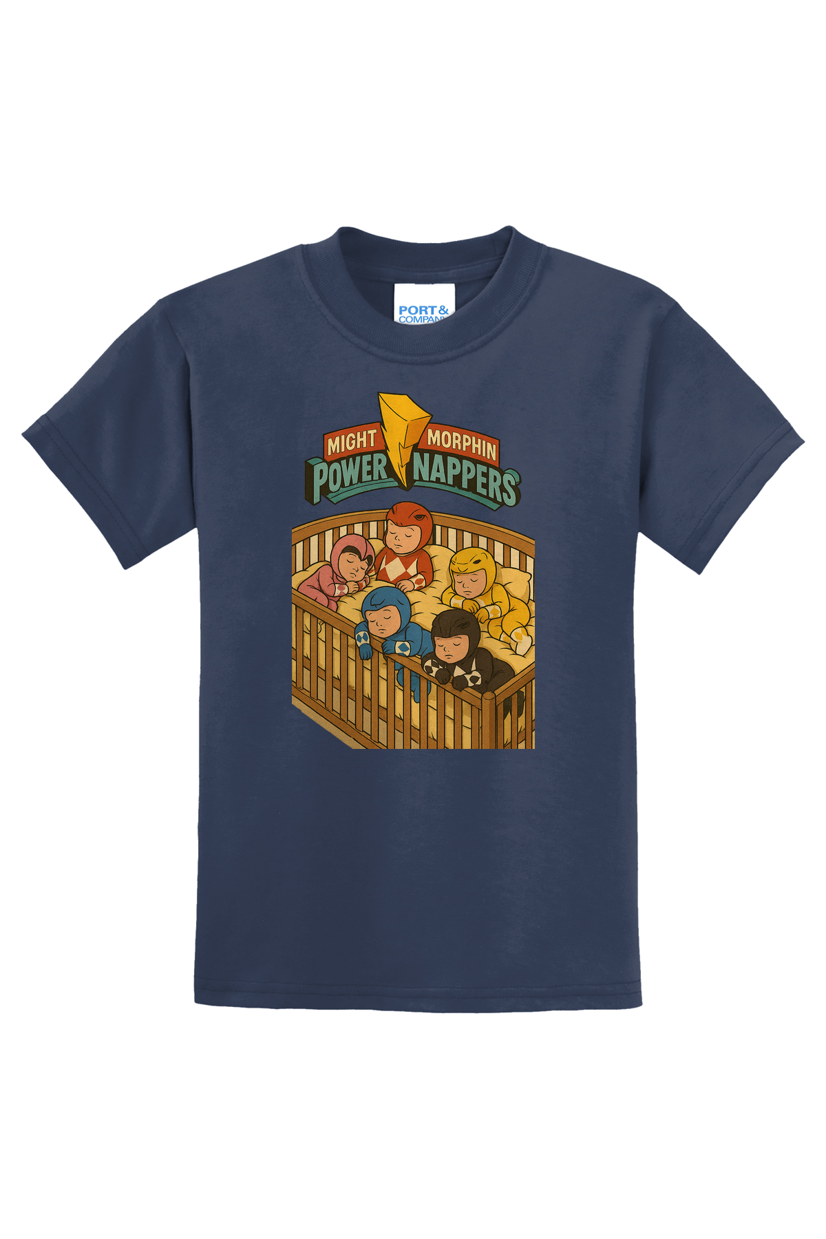 Mighty Morphin Power Nappers T-Shirt - navy blue