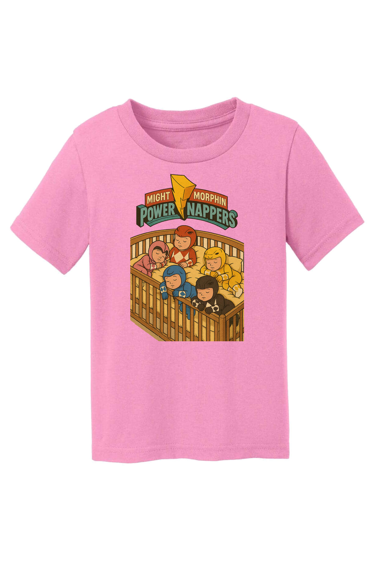 Mighty Morphin Power Nappers T-Shirt - pink