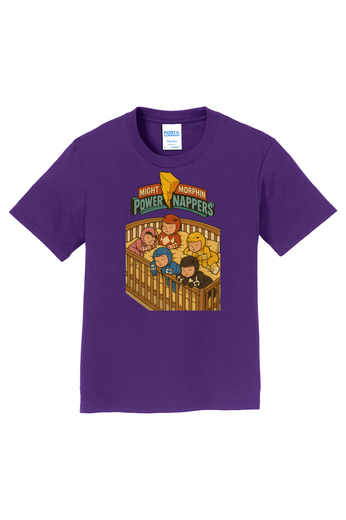 Mighty Morphin Power Nappers T-Shirt - purple