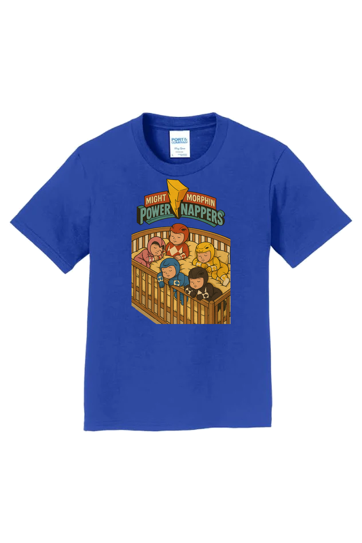 Mighty Morphin Power Nappers T-Shirt - royal blue