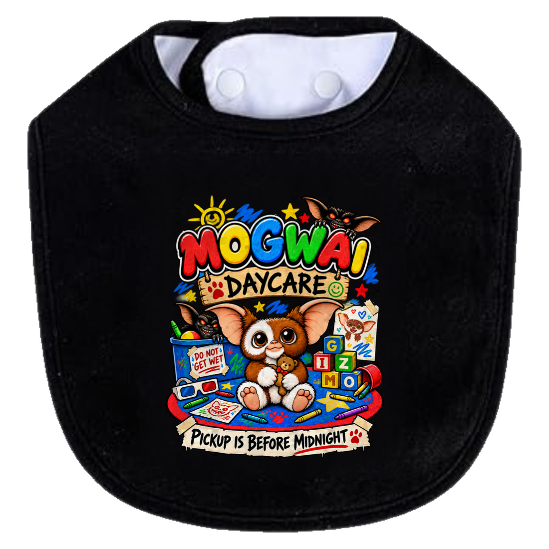 Mogwai Daycare Bib - white