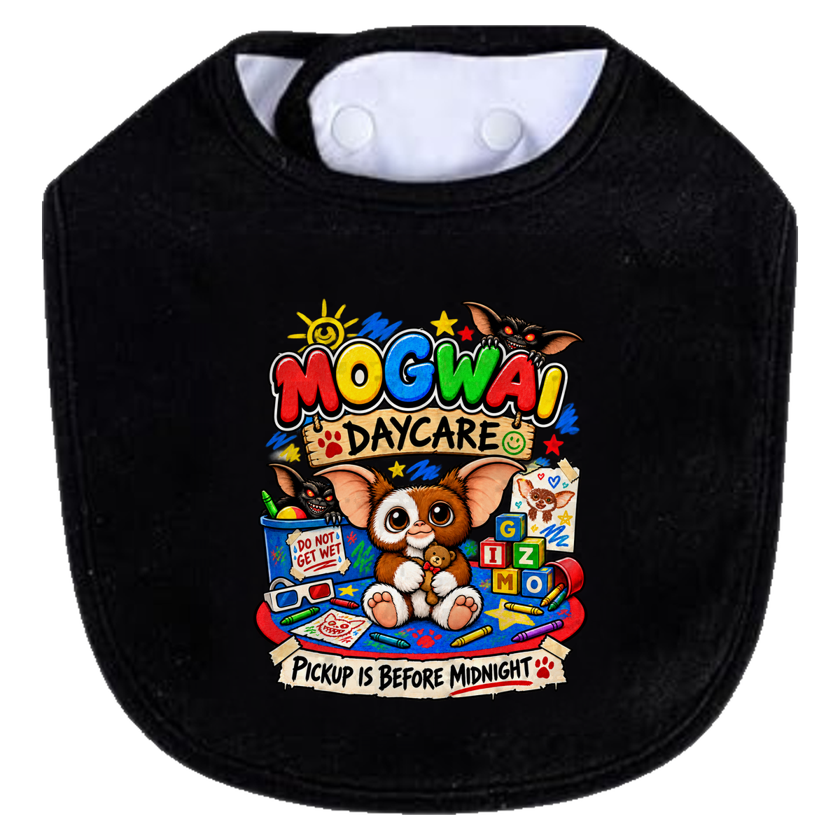 Mogwai Daycare Bib - black