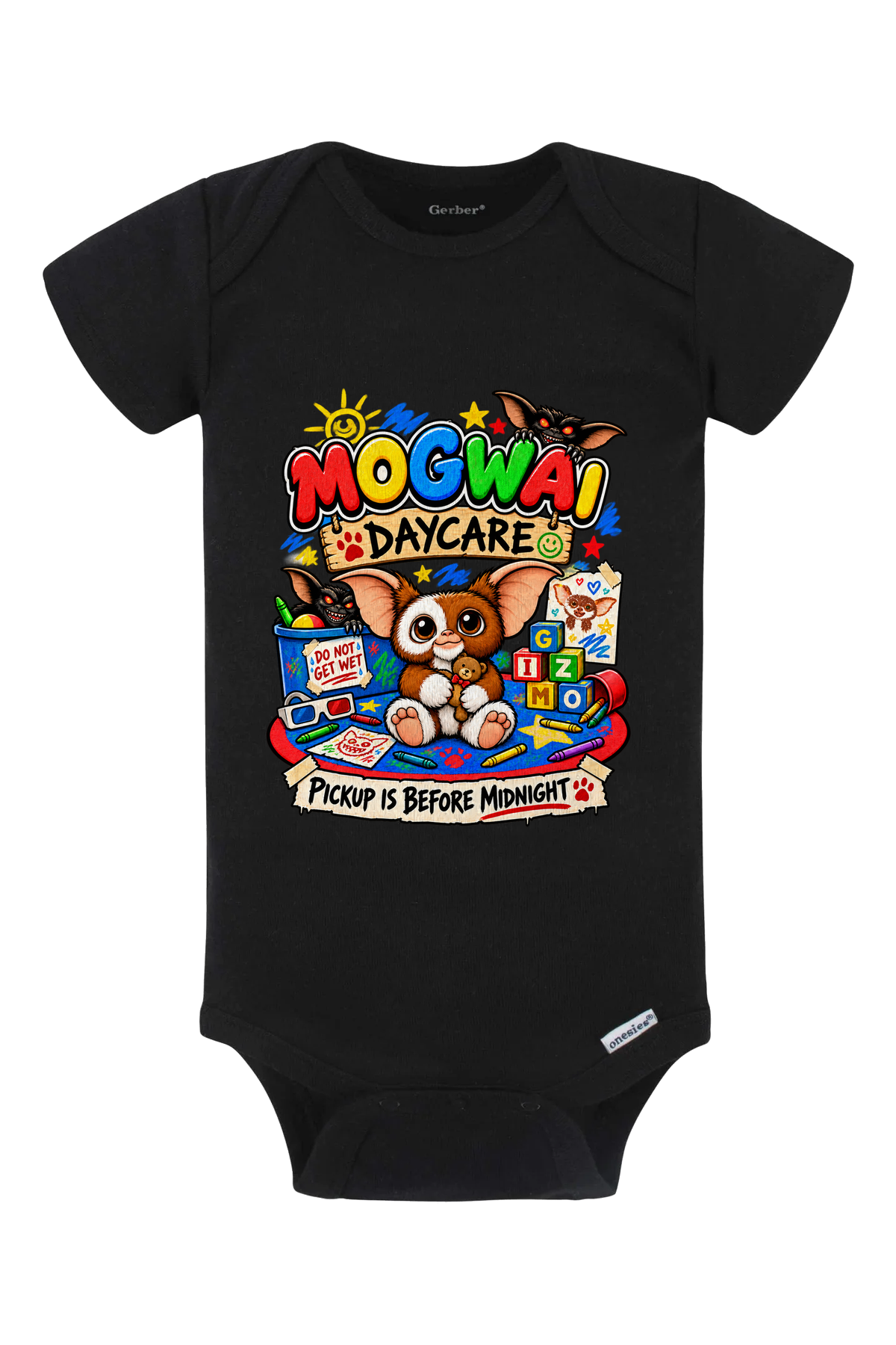 Mogwai Daycare Onesie - black