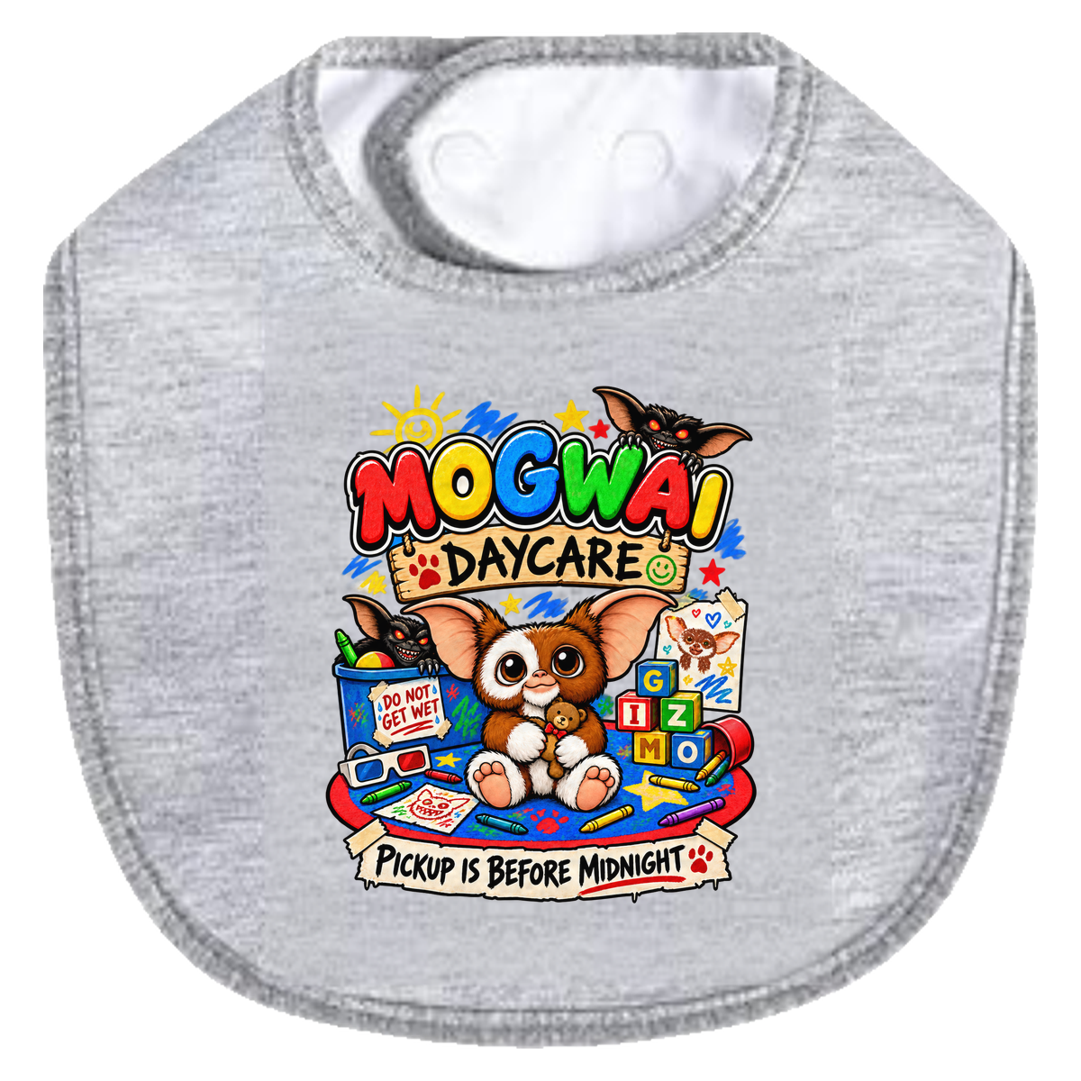 Mogwai Daycare Bib - gray