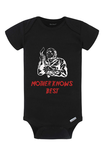 Mother Knows Best Onesie - black
