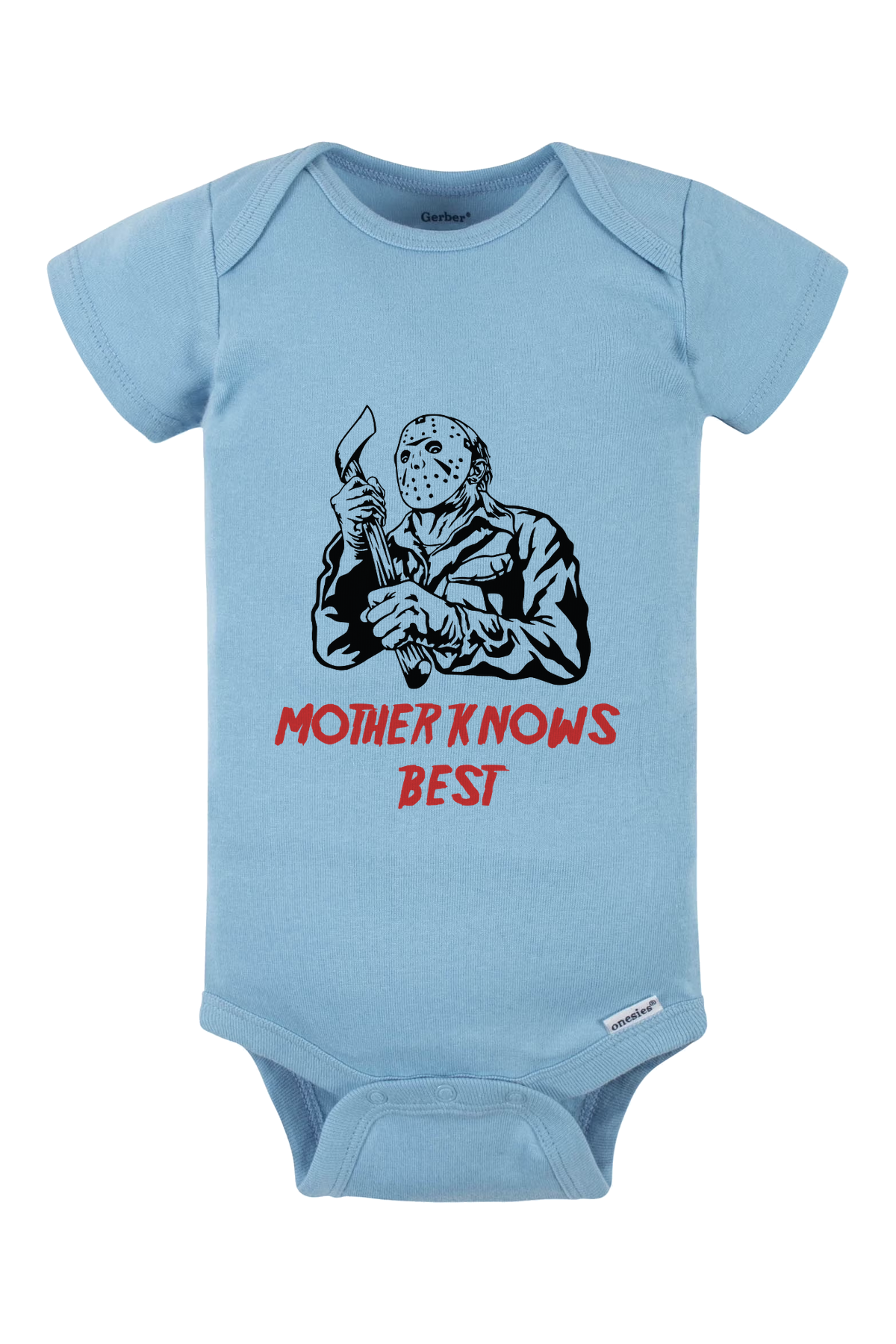Mother Knows Best Onesie - light blue