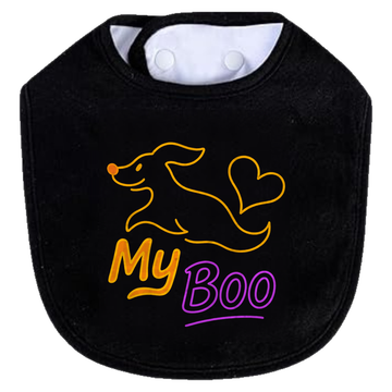 My Boo Outline Bib - black