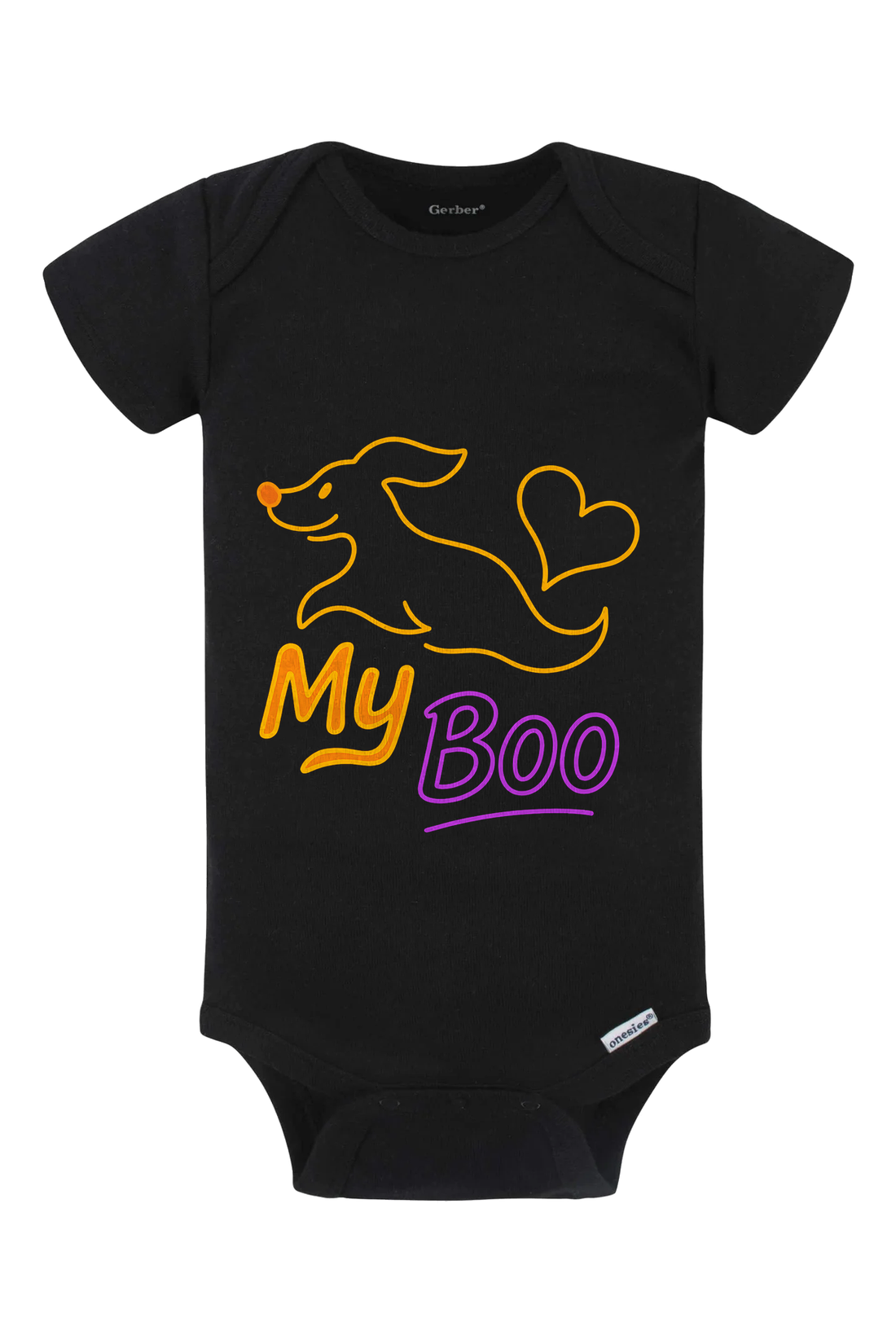 My Boo Outline Onesie - black