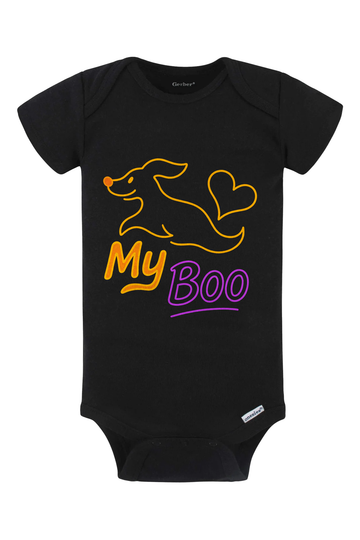 My Boo Outline Onesie - black