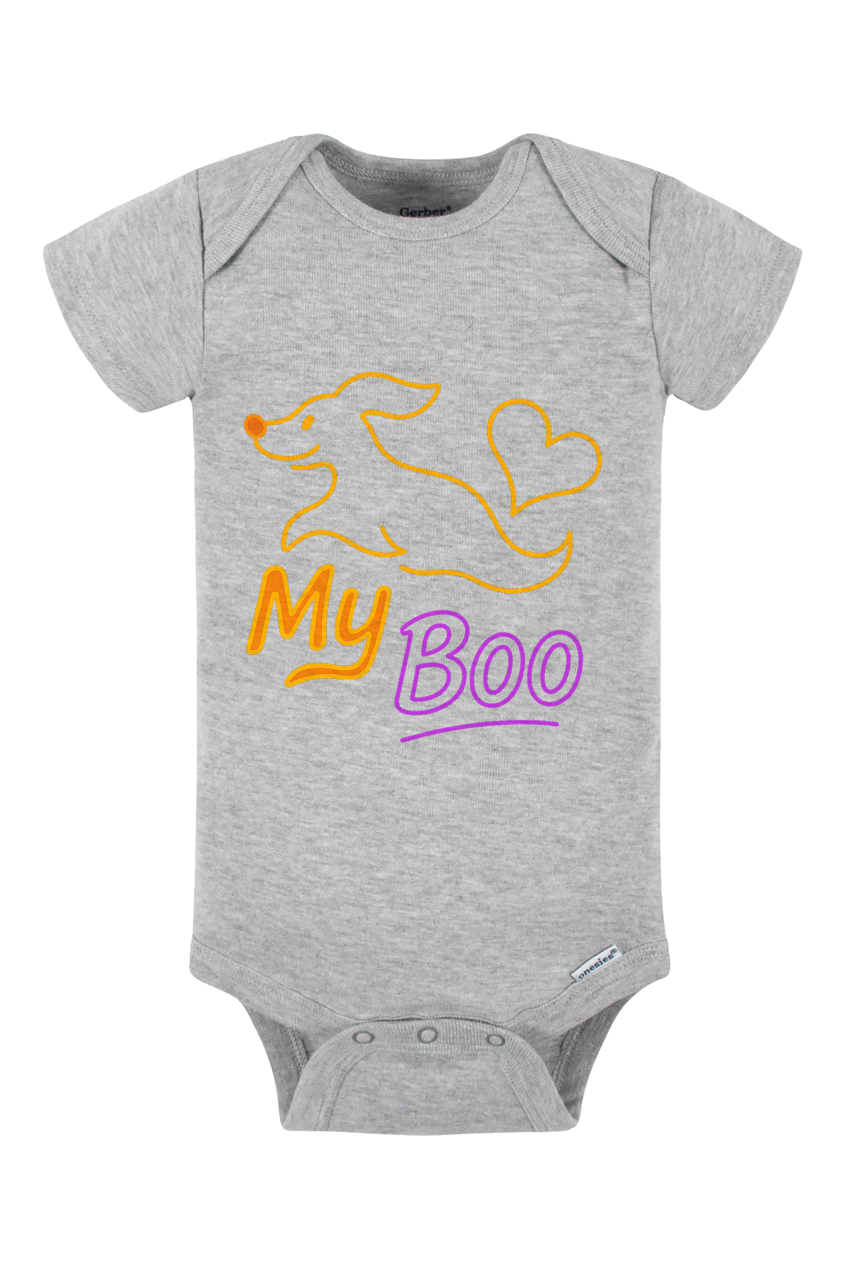 My Boo Outline Onesie - gray