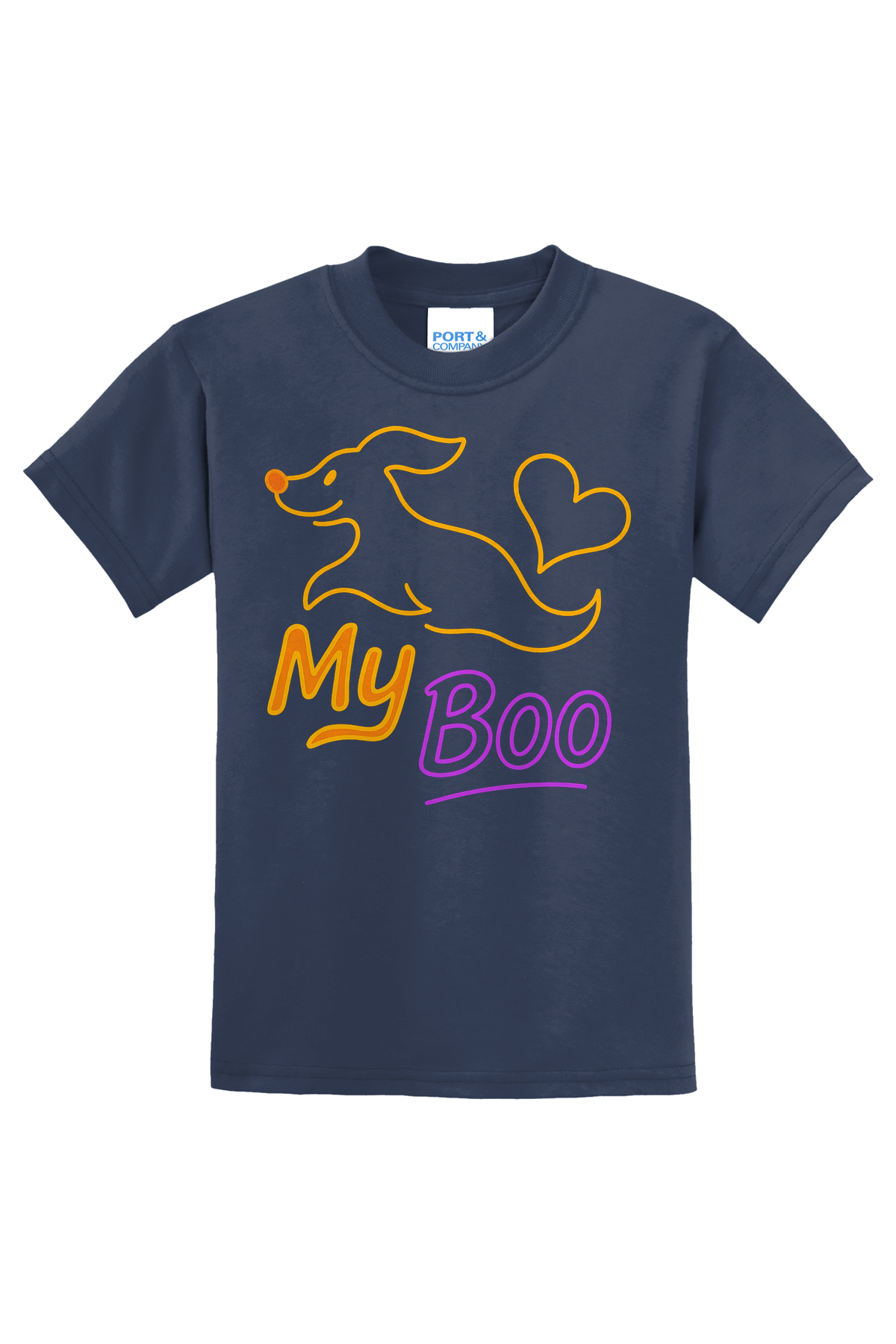 My Boo Outline T-Shirt - navy blue