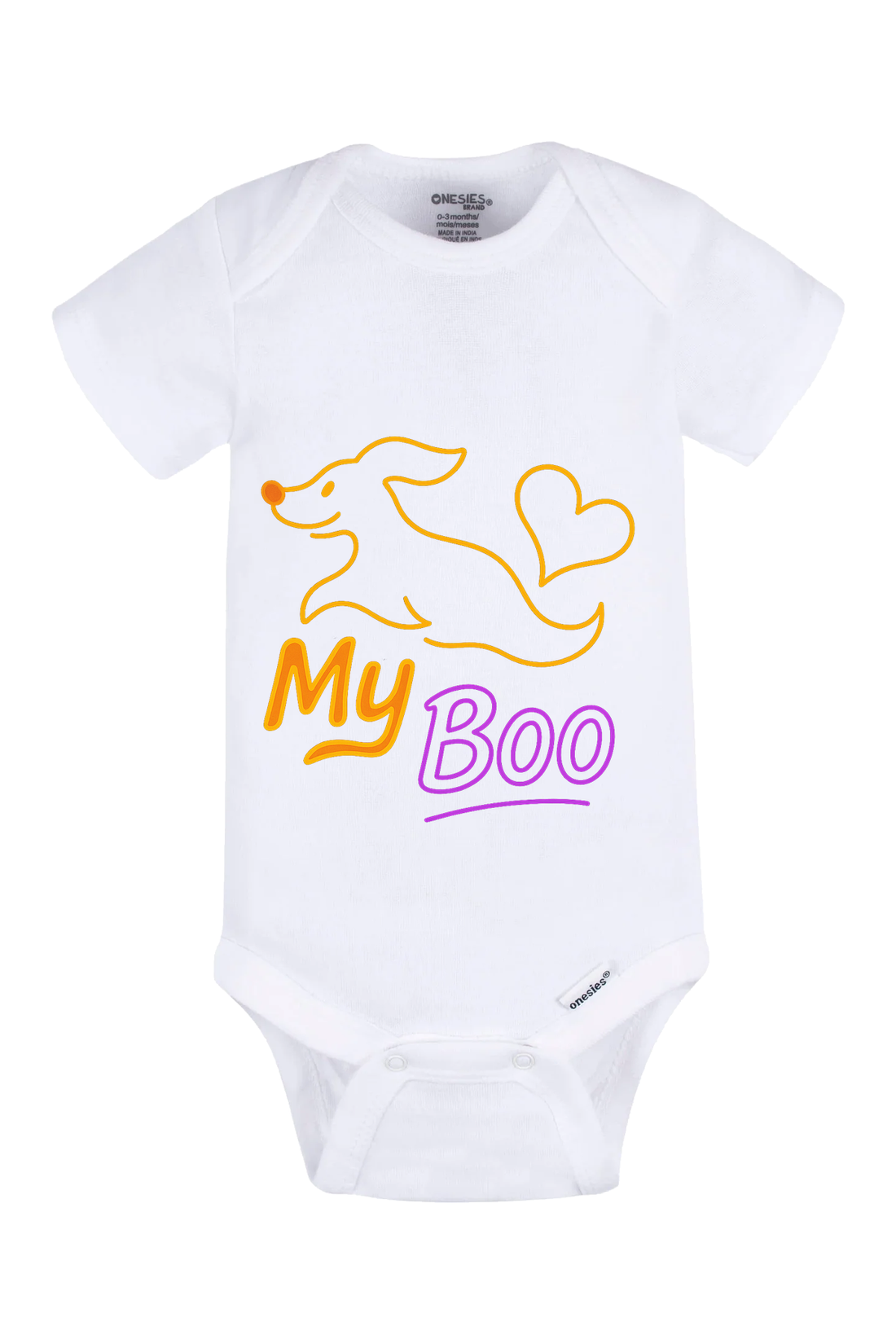 My Boo Outline Onesie - black