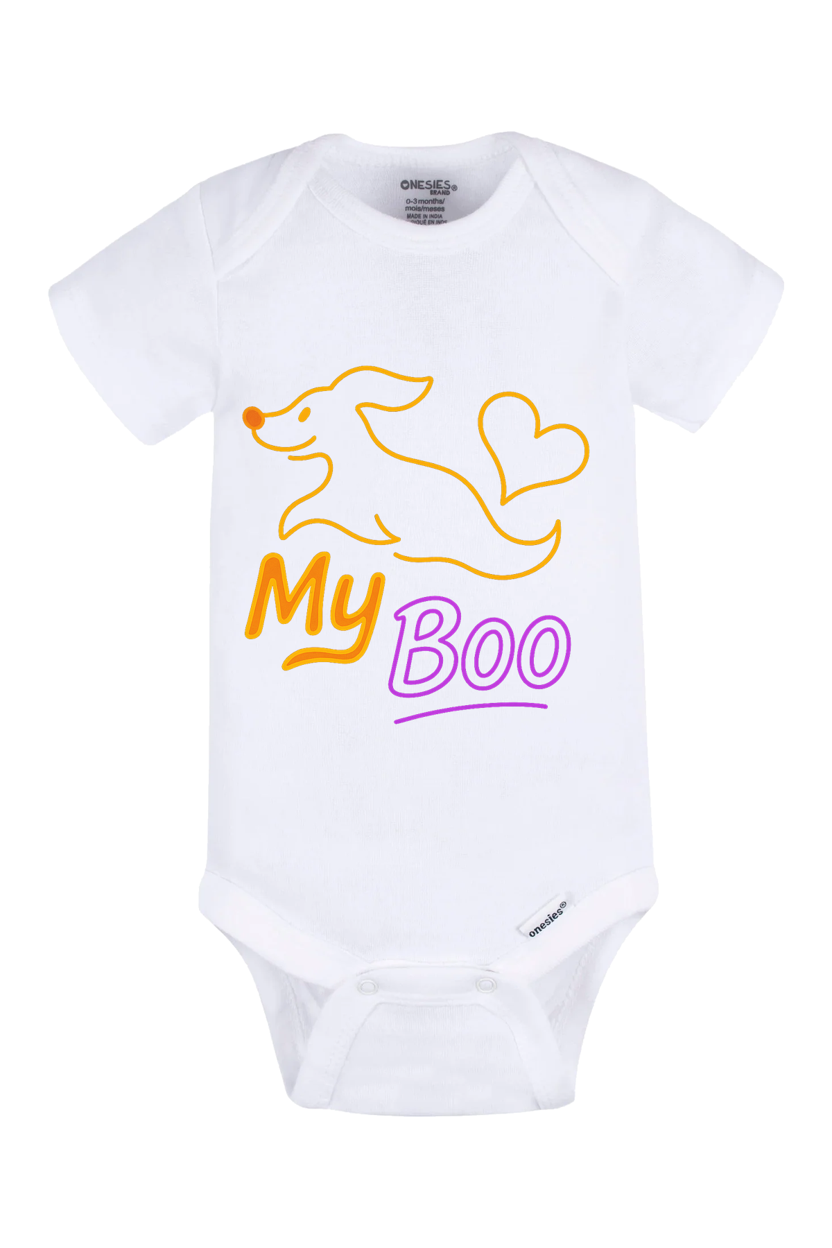 My Boo Outline Onesie - white