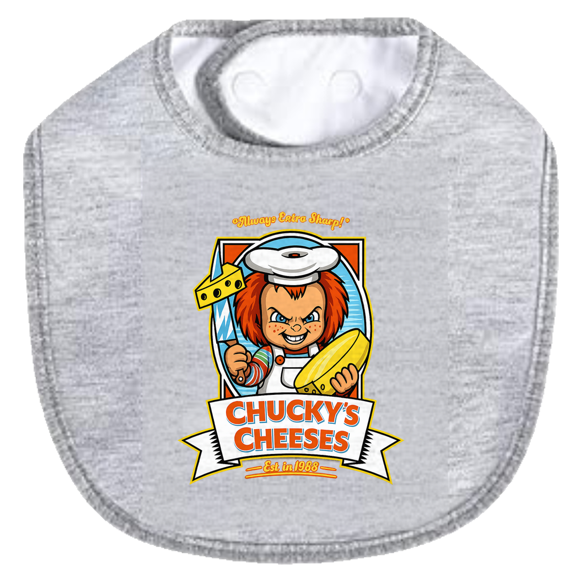 NEWChucky Cheese Bib - gray