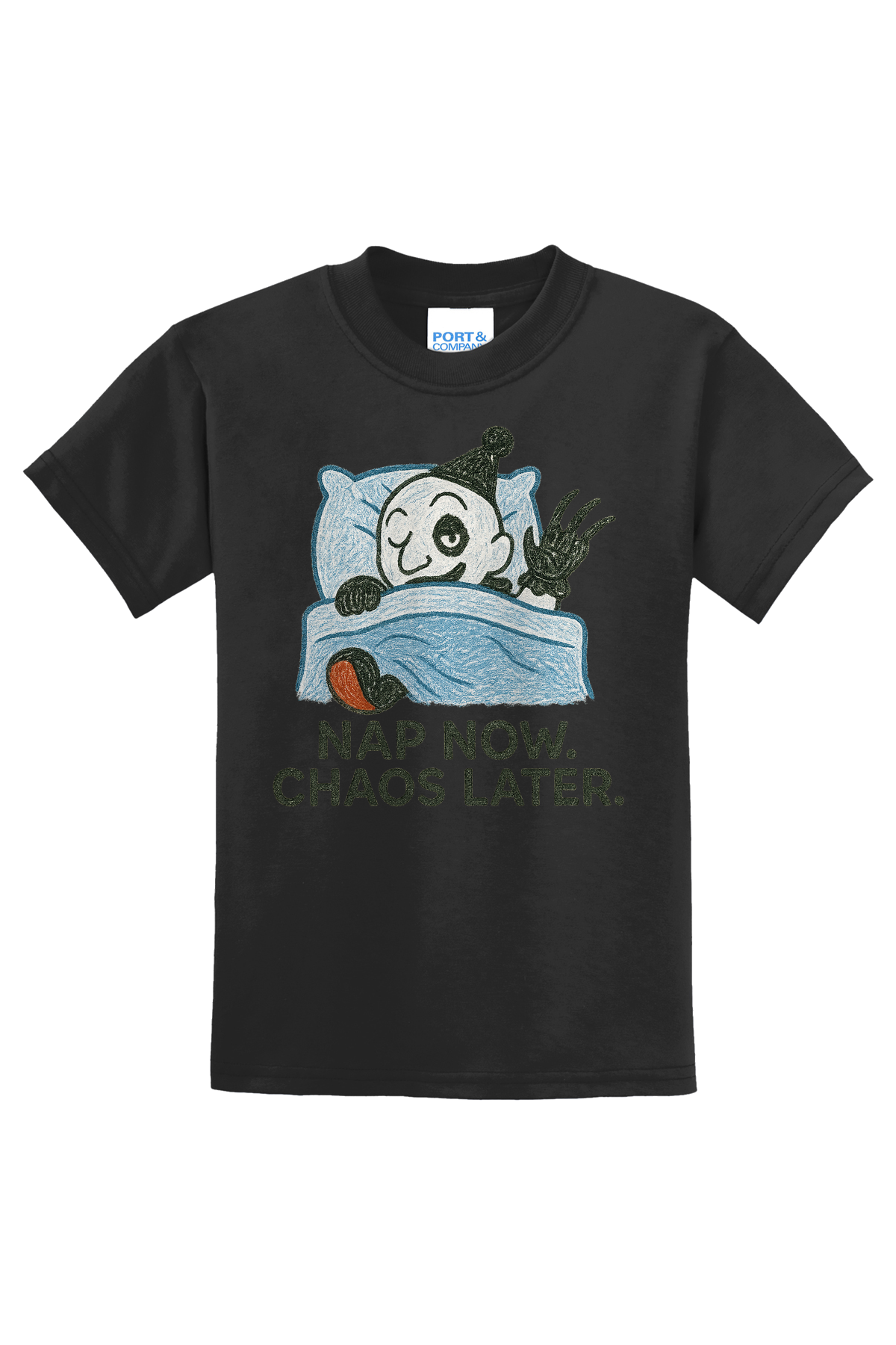 Nap Now Chaos Later T-Shirt - black