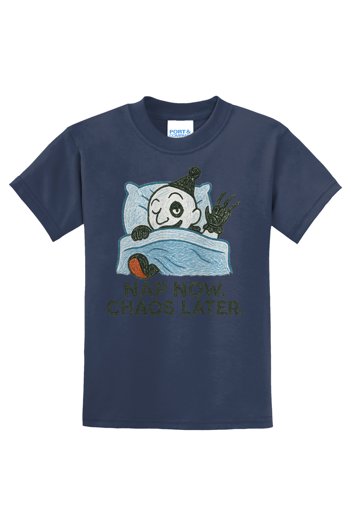 Nap Now Chaos Later T-Shirt - navy blue