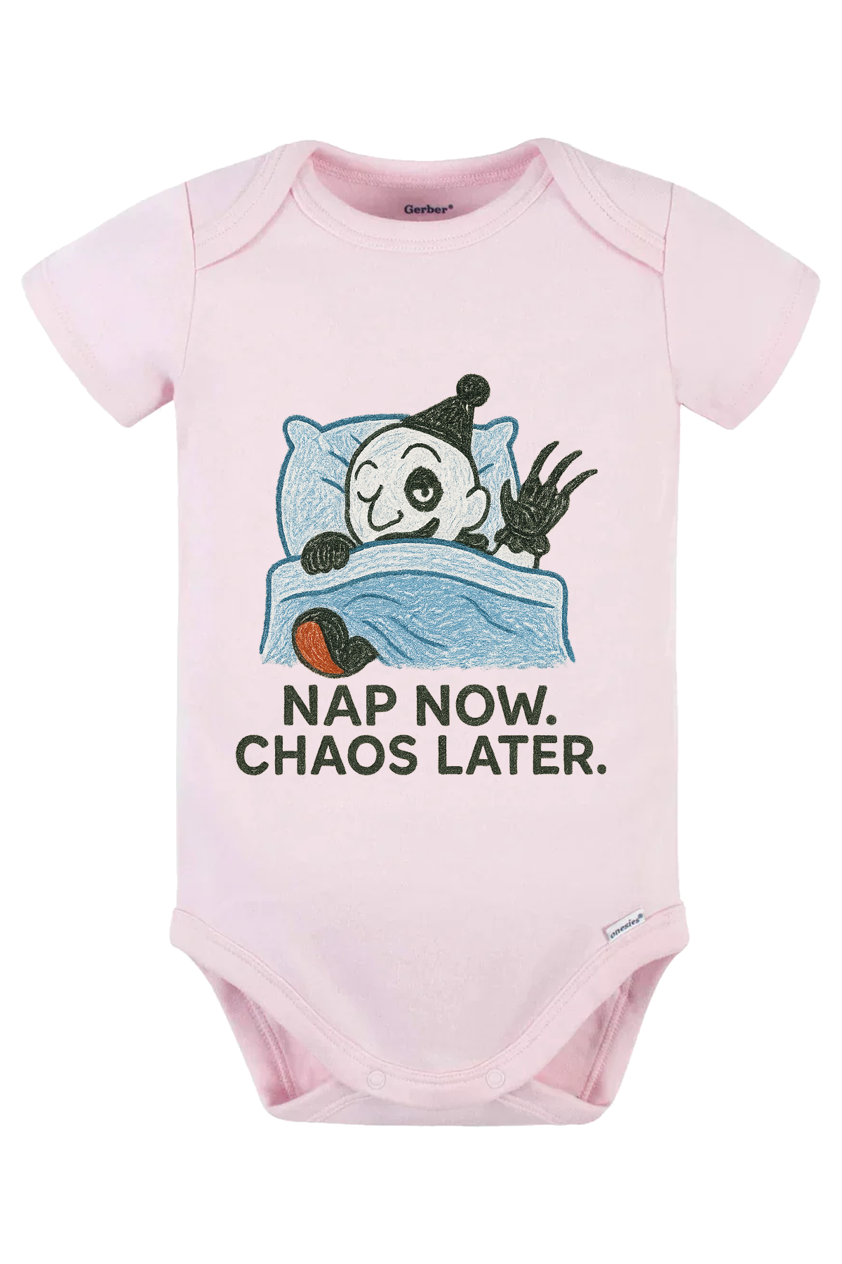 Nap Now Chaos Later Onesie - pink