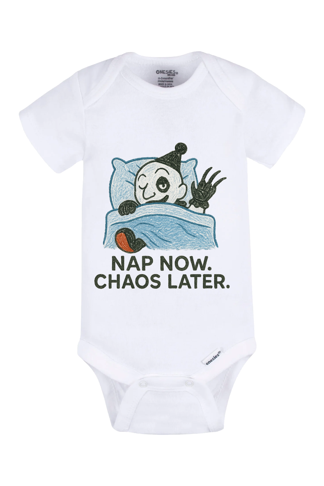 Nap Now Chaos Later Onesie - black