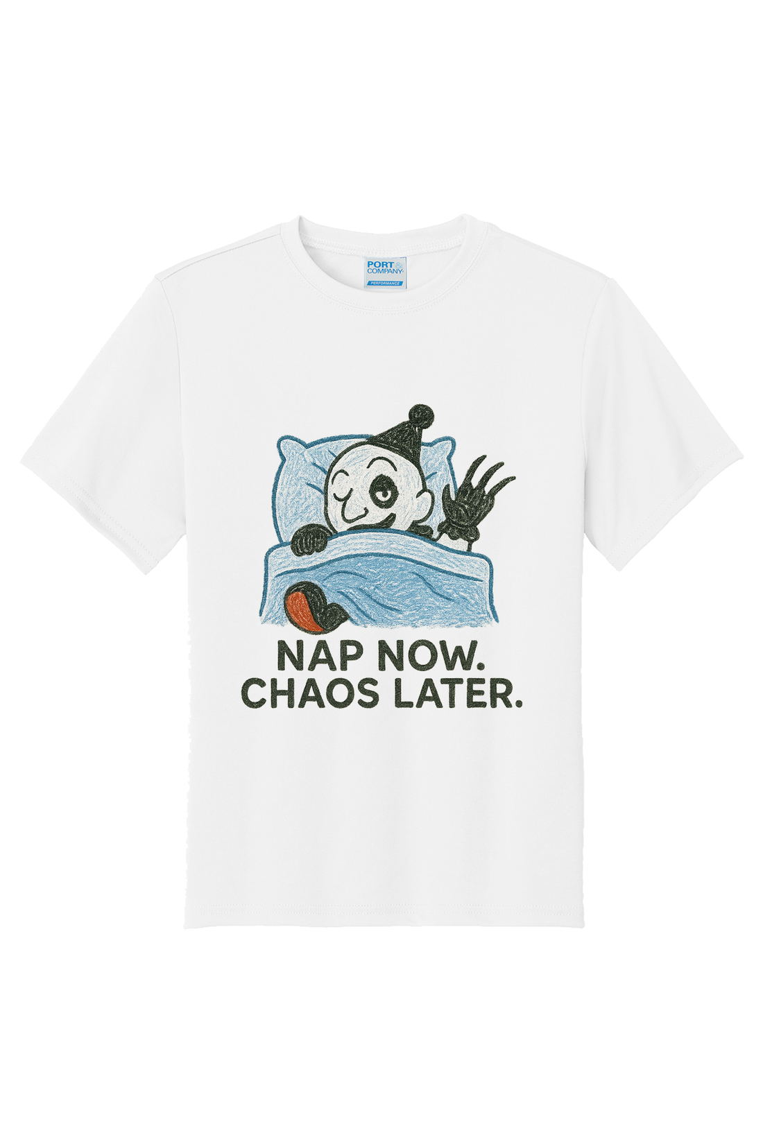 Nap Now Chaos Later T-Shirt - white