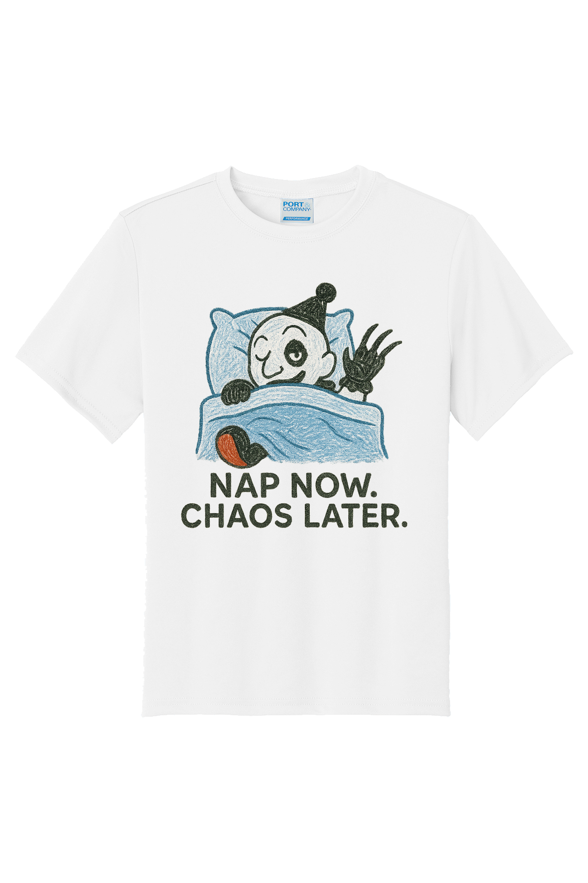 Nap Now Chaos Later T-Shirt - white