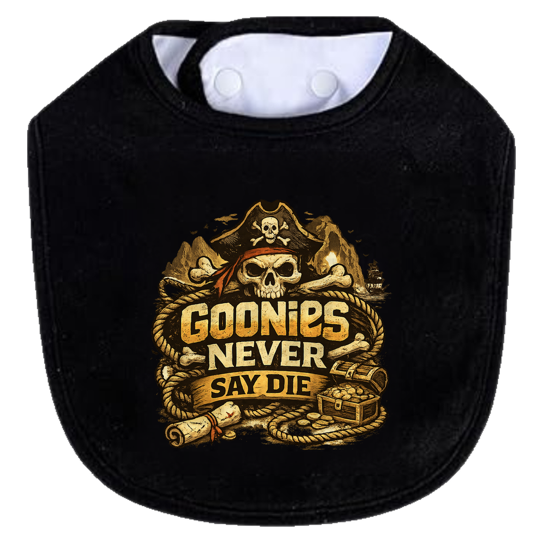 Never Say Die Bib - gray