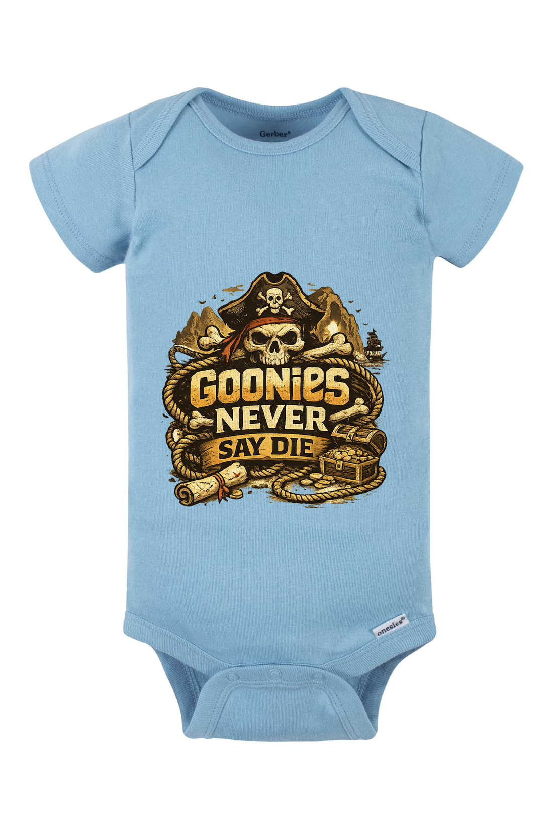 Never Say Die Onesie - light blue