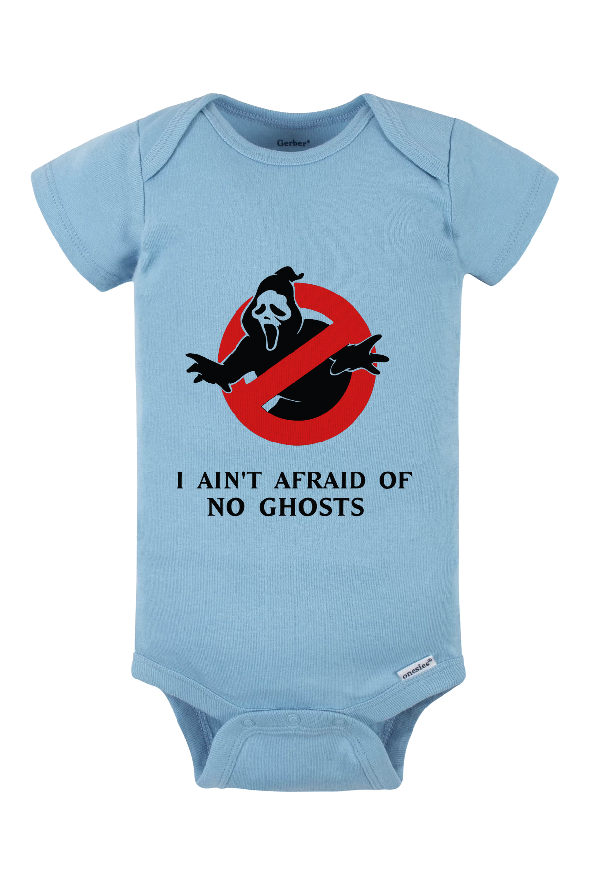 No Ghosts Onesie - light blue