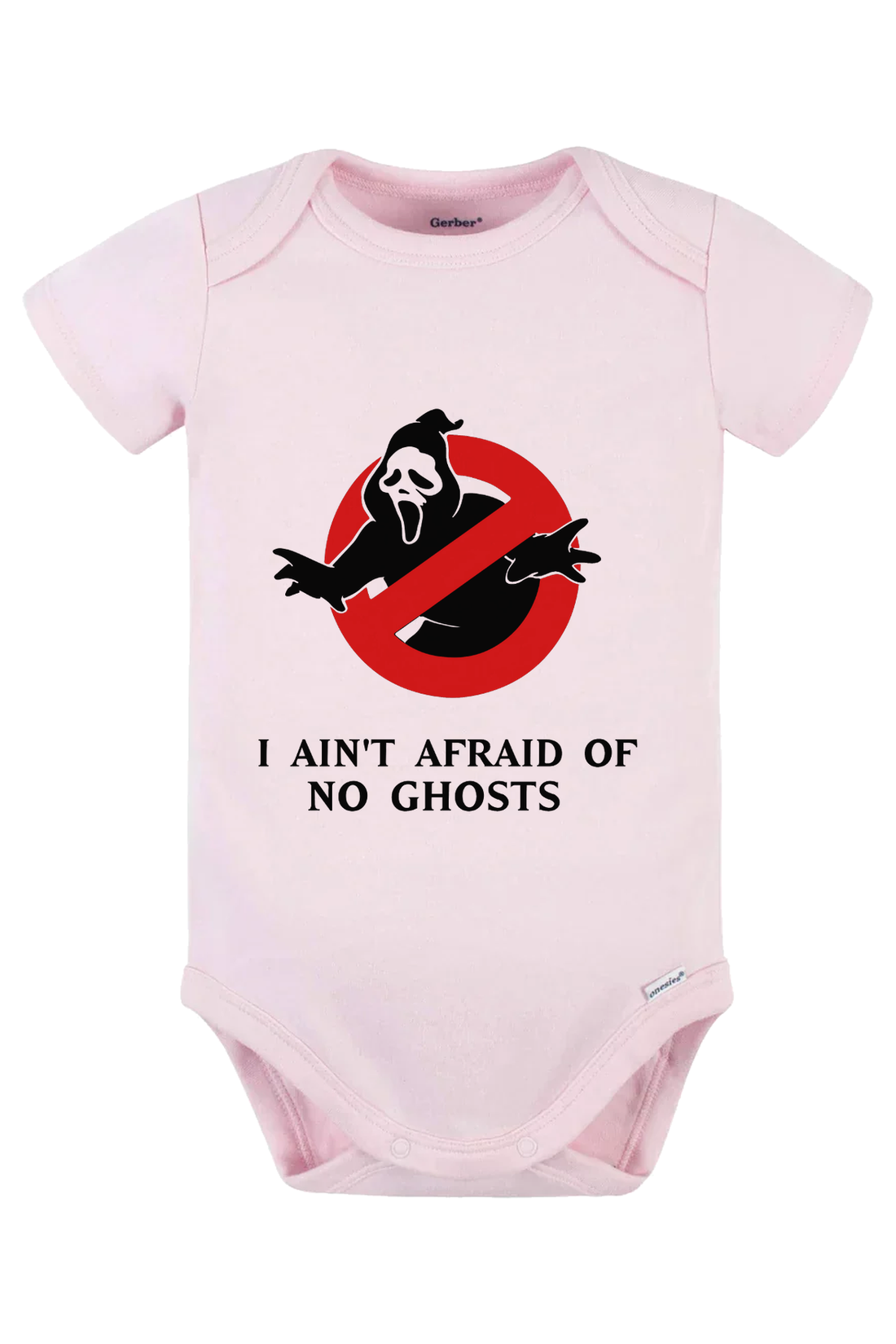 No Ghosts Onesie - pink